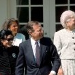 After being honored by the Museum of Children as the "Entertainer of the Decade", President George Bush personally congratulates Michael at the White House.