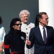 After being honored by the Museum of Children as the "Entertainer of the Decade", President George Bush personally congratulates Michael at the White House.