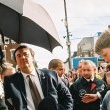 Michael, alongside illusionist David Blaine and former friend Uri Gellar, gives a rousing speech to the Exeter City Football Club.