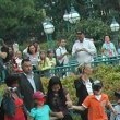 Michael and family at Disneyland Paris.