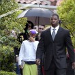 Michael and his children leave the Beverly Hills Hotel