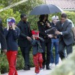Michael and his children leave the Beverly Hills Hotel