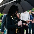 Michael and his children leave the Beverly Hills Hotel