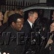 Michael and Philip Green pictured out to dinner at the Nobu restaurant in London.
