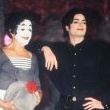 Michael appears onstage with mime, Marcel Marceau at the Beacon Theatre in New York.