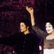 Michael appears onstage with mime, Marcel Marceau at the Beacon Theatre in New York.