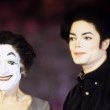 Michael appears onstage with mime, Marcel Marceau at the Beacon Theatre in New York.