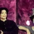 Michael appears onstage with mime, Marcel Marceau at the Beacon Theatre in New York.