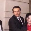 Michael attends a demonstration against Sony Music.