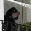 Michael fans from his balcony at the Hempel Hotel in Bayswater London.