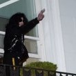 Michael fans from his balcony at the Hempel Hotel in Bayswater London.