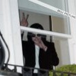 Michael fans from his balcony at the Hempel Hotel in Bayswater London.