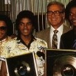 Michael, his brothers and Tatum O'Neal celebrate the success of their album "Destiny".