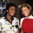 Michael, his brothers and Tatum O'Neal celebrate the success of their album "Destiny".