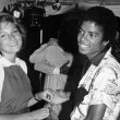 Michael, his brothers and Tatum O'Neal celebrate the success of their album "Destiny".