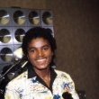 Michael, his brothers and Tatum O'Neal celebrate the success of their album "Destiny".