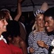 Michael, his brothers and Tatum O'Neal celebrate the success of their album "Destiny".