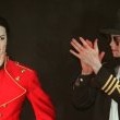 Michael inaugurates a wax statue of himself at the Grevin museum in Paris.