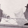 Michael Jackson and Brett Barnes departing from an airport in London, England.