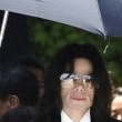 Michael Jackson arrives at the Santa Barbara County courthouse.