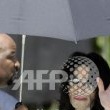 Michael Jackson arrives at the Santa Barbara County courthouse.