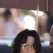 Michael Jackson arrives at the Santa Barbara County courthouse.