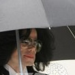 Michael Jackson arrives at the Santa Barbara County courthouse.