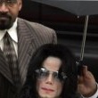 Michael Jackson arrives at the Santa Barbara County courthouse.