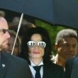 Michael Jackson arrives at the Santa Barbara County courthouse.