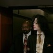 Michael Jackson arrives at the Santa Barbara County courthouse.