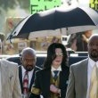Michael Jackson arrives at the Santa Barbara County courthouse.