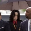Michael Jackson arrives at the Santa Barbara County courthouse.