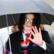 Michael Jackson arrives at the Santa Barbara County courthouse.