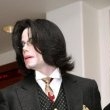 Michael Jackson arrives at the Santa Barbara County courthouse.