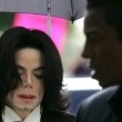 Michael Jackson arrives at the Santa Barbara County courthouse.