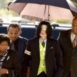 Michael Jackson arrives at the Santa Barbara County courthouse.