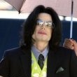 Michael Jackson arrives at the Santa Barbara County courthouse.