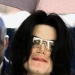 Michael Jackson arrives at the Santa Barbara County courthouse.