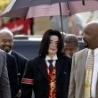Michael Jackson arrives at the Santa Barbara County courthouse.