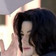 Michael Jackson arrives at the Santa Barbara County courthouse.