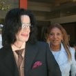 Michael Jackson arrives at the Santa Barbara County courthouse.