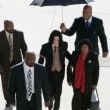 Michael Jackson arrives at the Santa Barbara County courthouse.