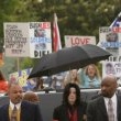 Michael Jackson arrives at the Santa Barbara County courthouse.