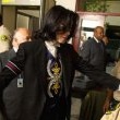 Michael Jackson arrives at the Santa Barbara County courthouse.