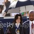 Michael Jackson arrives at the Santa Barbara County courthouse.