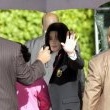 Michael Jackson arrives at the Santa Barbara County courthouse.