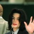 Michael Jackson arrives at the Santa Barbara County courthouse.