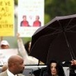 Michael Jackson arrives at the Santa Barbara County courthouse.