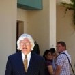 Michael Jackson arrives at the Santa Barbara County courthouse.