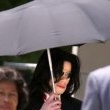Michael Jackson arrives at the Santa Barbara County courthouse.
